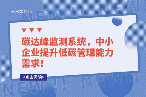 碳達峰監(jiān)測系統(tǒng)，中小企業(yè)提升低碳管理能力需求！
